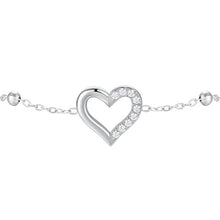 Cargar imagen en el visor de la galería, Bracciale da donna in acciaio con cuore zirconi Luca Barra BK2871
