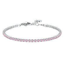 Cargar imagen en el visor de la galería, Bracciale tennis da donna in acciaio con zirconi Luca Barra BK2874
