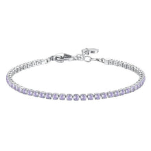 Cargar imagen en el visor de la galería, Bracciale tennis da donna in acciaio con zirconi Luca Barra BK2875
