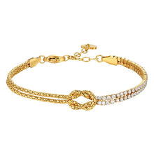 Carica l'immagine nel visualizzatore di Gallery, Bracciale da donna in acciaio con nodo e zirconi Luca Barra BK2909
