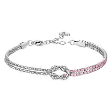 Carica l'immagine nel visualizzatore di Gallery, Bracciale da donna in acciaio con nodo e zirconi Luca Barra BK2910
