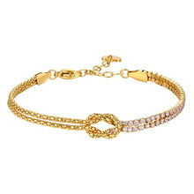 Carica l'immagine nel visualizzatore di Gallery, Bracciale da donna in acciaio con nodo e zirconi Luca Barra BK2911
