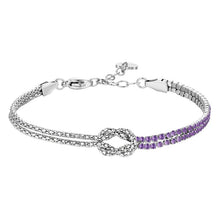 Carica l'immagine nel visualizzatore di Gallery, Bracciale da donna in acciaio con nodo e zirconi Luca Barra BK2912
