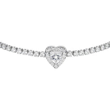 Load image into Gallery viewer, Bracciale tennis da donna in acciaio cuore con zirconi Luca Barra BK2927
