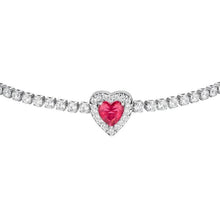 Carica l'immagine nel visualizzatore di Gallery, Bracciale tennis da donna in acciaio cuore con zirconi Luca Barra BK2929
