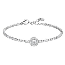 Carica l'immagine nel visualizzatore di Gallery, Bracciale tennis da donna in acciaio elemento con zirconi Luca Barra BK2930

