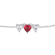 Carica l'immagine nel visualizzatore di Gallery, Bracciale da donna in acciaio, cuori con zirconi Luca Barra BK2949
