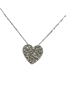 Collana Cuore da Donna Alchimie in Oro Bianco e Diamanti taglio Brillante ct.0,27 codice 71050