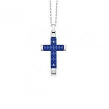 Load image into Gallery viewer, Collana da Uomo in Acciaio Luca Barra Ciondolo Croce CA256
