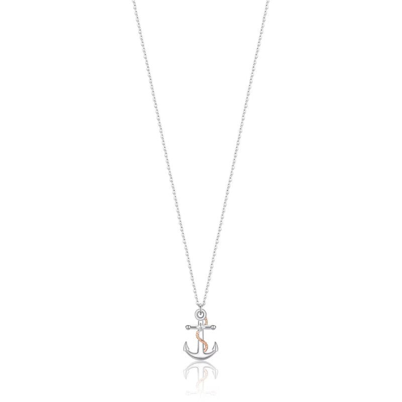 Luca Barra CA438 men's steel necklace with anchor
