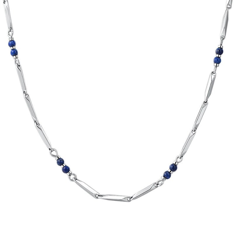 Collana da uomo in acciaio con pietre lapis Luca Barra CA532