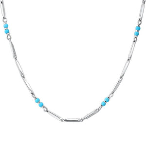 Collana da uomo in acciaio con pietre turchesi Luca Barra CA533