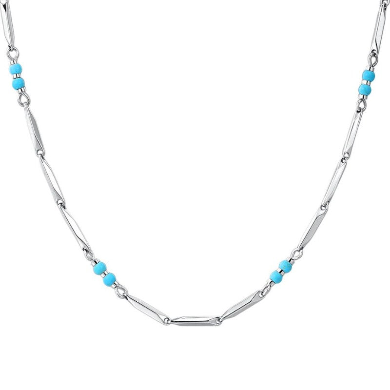 Collana da uomo in acciaio con pietre turchesi Luca Barra CA533
