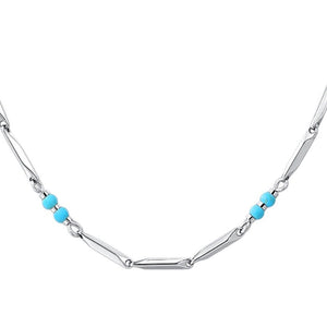 Collana da uomo in acciaio con pietre turchesi Luca Barra CA533