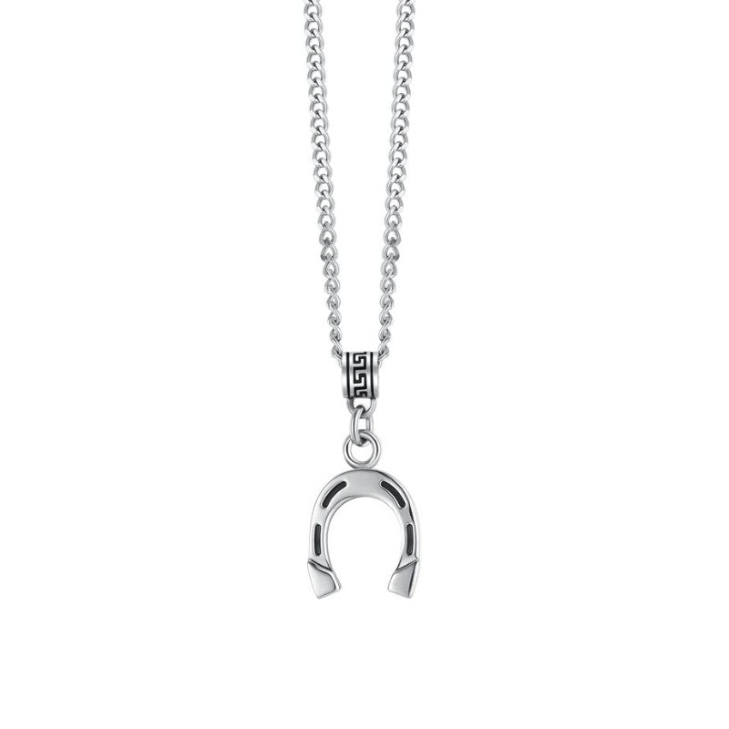 Collana da uomo in acciaio con ferro di cavallo Luca Barra CA537