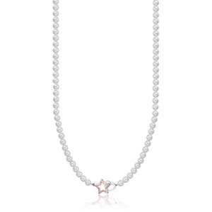 Luca Barra Heart and Star women's necklace with pearls CK1439