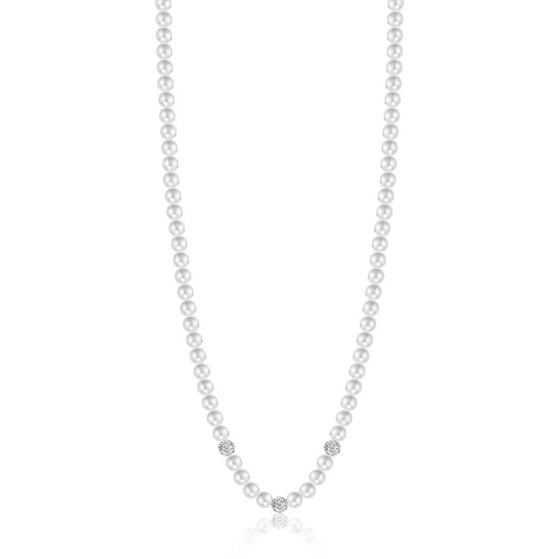 Collana da donna in Acciaio con perle e cristalli Luca Barra CK1576