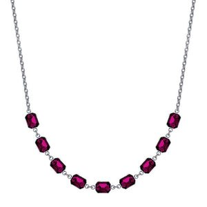 Collar de mujer Luca Barra CK1924 en acero con cristales fucsia