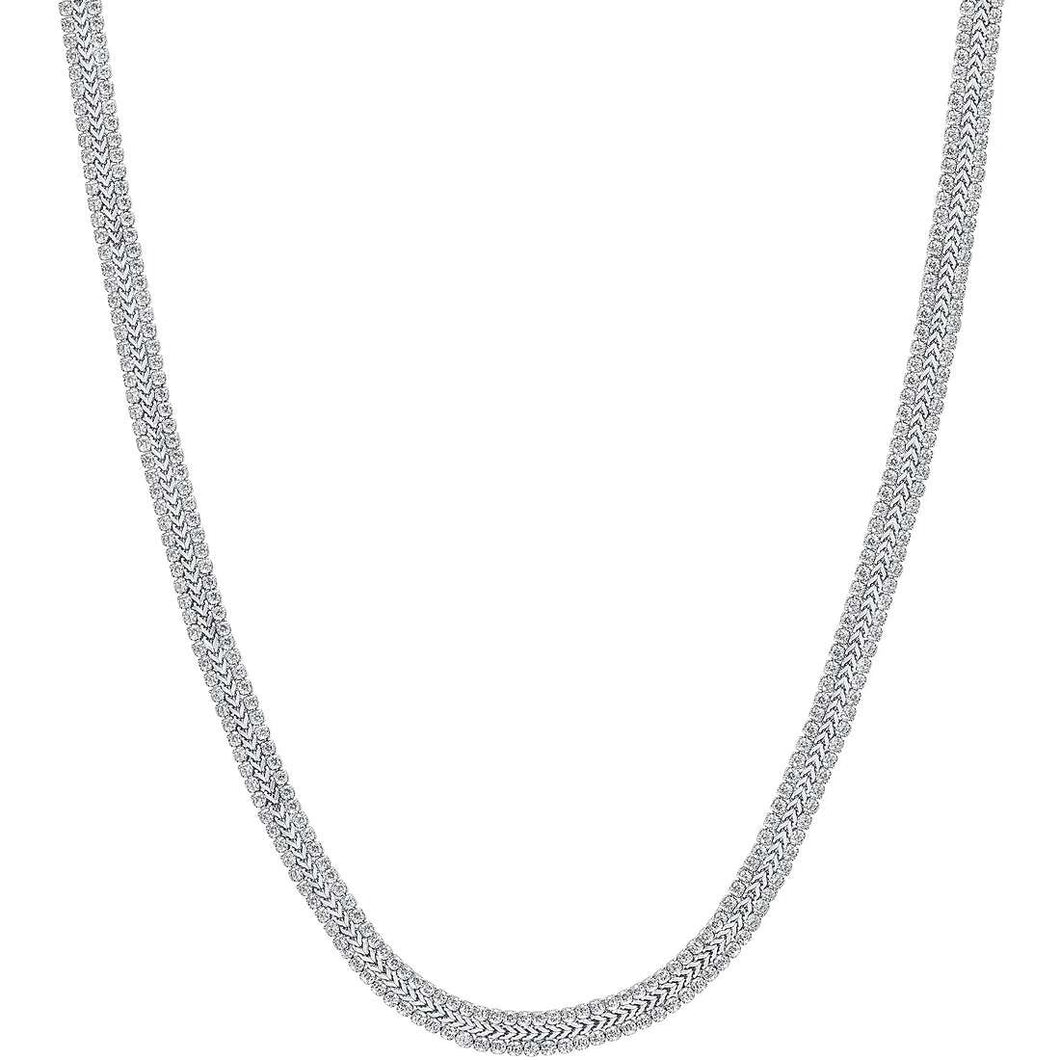 Luca Barra CK1966 women's steel tennis necklace with white crystals