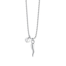 Carica l'immagine nel visualizzatore di Gallery, Collana da donna in acciaio corno e zircone Luca Barra CK2058
