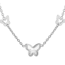 Load image into Gallery viewer, Collana da donna in acciaio con farfalla e zircone Luca Barra CK2061
