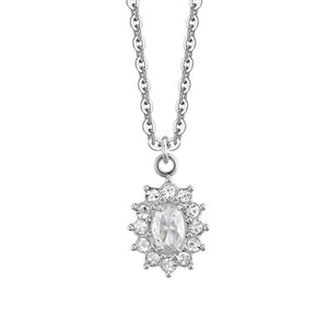 Collana da donna in acciaio con cristalli e zircone Luca Barra CK2064