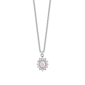 Collana da donna in acciaio con cristalli e zircone Luca Barra CK2065