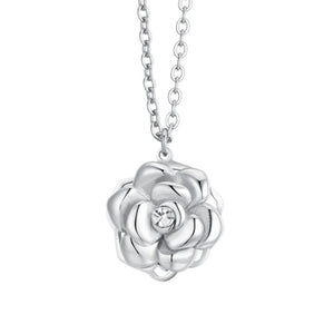 Collana da donna in acciaio con rosa girevole Luca Barra CK2068