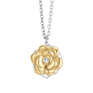 Collana da donna in acciaio con rosa girevole Luca Barra CK2069