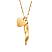 Load image into Gallery viewer, Collana da donna in acciaio corno e cuore Luca Barra CK2082
