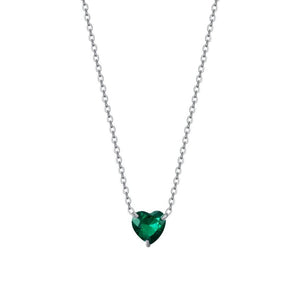Collana da donna in acciaio con cuore cristallo Luca Barra CK2093