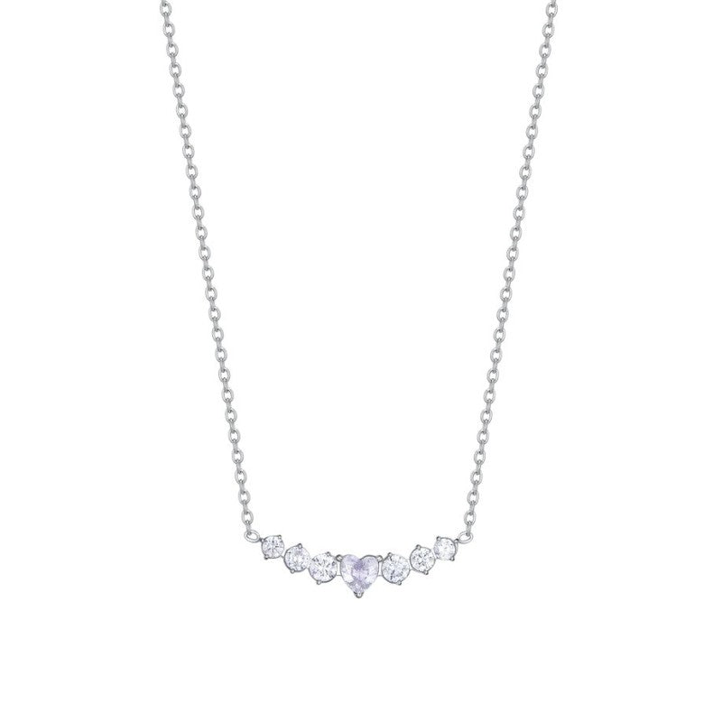 Collana da donna in acciaio con cuore e cristalli Luca Barra CK2105