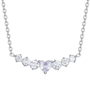Collana da donna in acciaio con cuore e cristalli Luca Barra CK2105