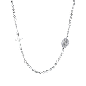 Collana da donna rosario in acciaio con Madonnina Luca Barra CK2155