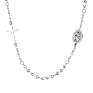 Collana da donna rosario in acciaio con Madonnina Luca Barra CK2155