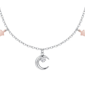 Collana da donna in acciaio luna con zircone Luca Barra CK2167