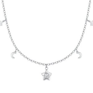 Collana da donna in acciaio con stella e zircone Luca Barra CK2168