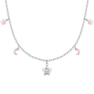 Collana da donna in acciaio luna e stelle Luca Barra CK2169