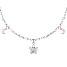 Cargar imagen en el visor de la galería, Collana da donna in acciaio luna e stelle Luca Barra CK2169
