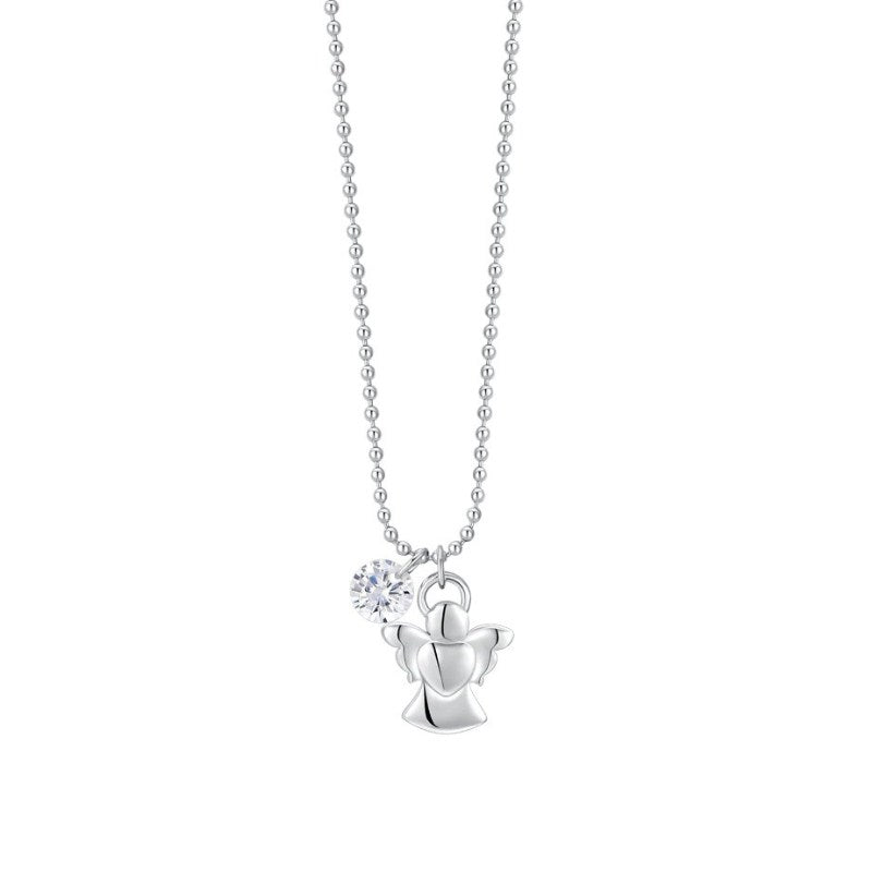 Collana da donna in acciaio con angelo e zircone Luca Barra CK2170