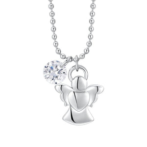 Collana da donna in acciaio con angelo e zircone Luca Barra CK2170