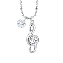 Cargar imagen en el visor de la galería, Collana da donna in acciaio nota musicale e zircone Luca Barra CK2172

