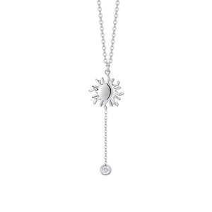 Collana da donna in acciaio con sole e cristallo Luca Barra CK2176