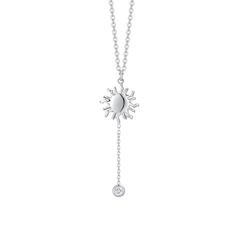Collana da donna in acciaio con sole e cristallo Luca Barra CK2176