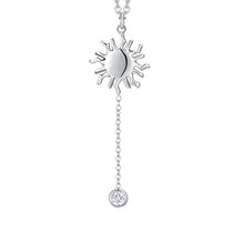 Cargar imagen en el visor de la galería, Collana da donna in acciaio con sole e cristallo Luca Barra CK2176
