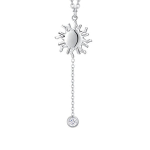 Collana da donna in acciaio con sole e cristallo Luca Barra CK2176