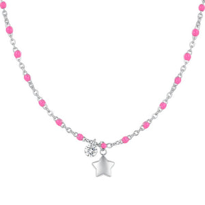 Collana da donna in acciaio con stella Luca Barra CK2178