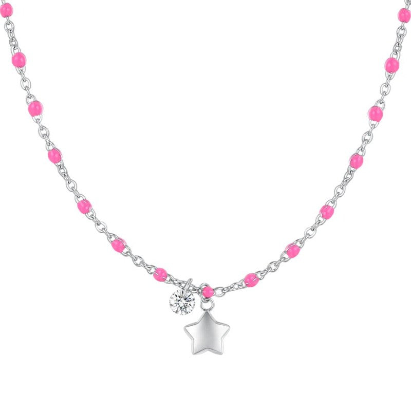Collana da donna in acciaio con stella Luca Barra CK2178