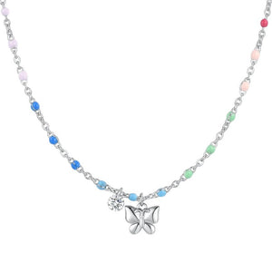 Collana da donna in acciaio con farfalla Luca Barra CK2180