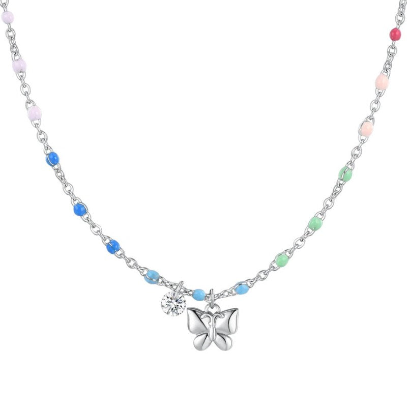 Collana da donna in acciaio con farfalla Luca Barra CK2180